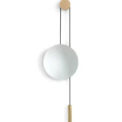 Espejo Rise and Shine, Natural oak-brass weight