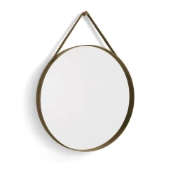 Espejo Strap Mirror Ø70 cm, Light brown