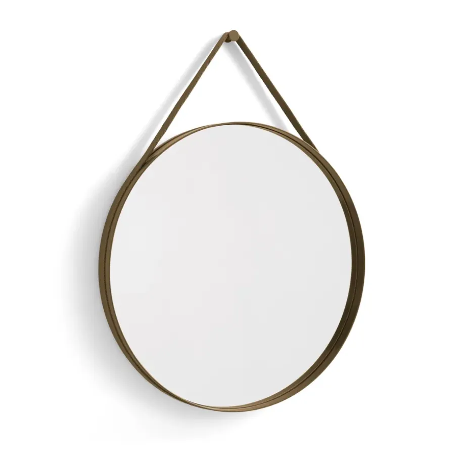 Espejo Strap Mirror Ø70 cm, Light brown