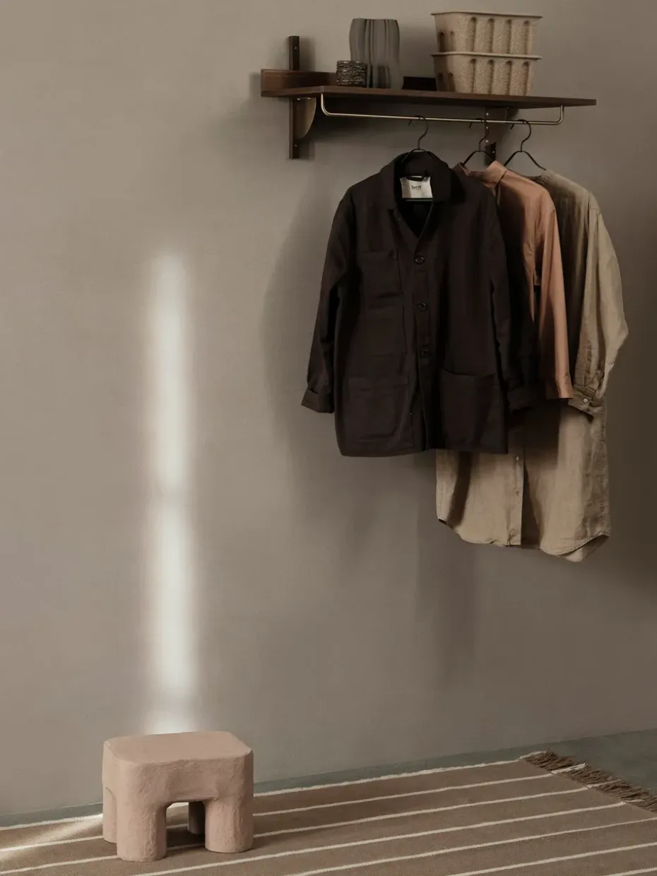 Estante con barra Sector 37 x 87 cm, Smoked Oak, brass