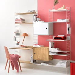 Estante con ranuras para cables String, Blanco, 58x47 cm