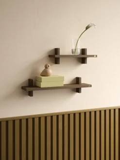 Estante de pared Treat individual, Roble ahumado aceitado, 50×12×11,2 cm