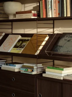 Estante para reistero String metálico, Marrón oscuro, 78×30 cm