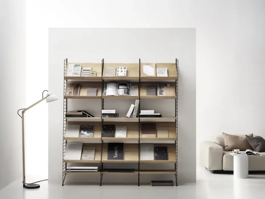 Estante para revistero String madera, Roble, 58x30 cm