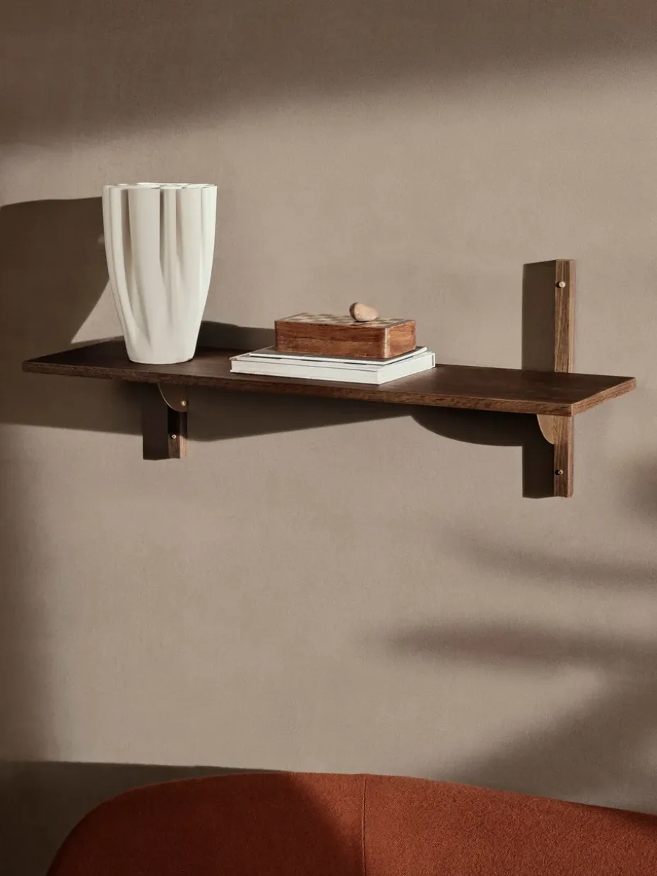 Estante Sector L/S, Smoked Oak, brass