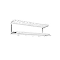 Estante sombrerero Classic 650, Blanco/cromo, 2 niveles, 90 cm