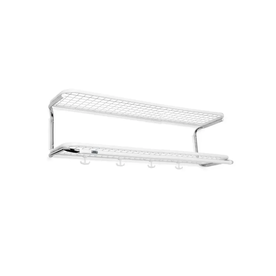 Estante sombrerero Classic 650, Blanco/cromo, 2 niveles, 90 cm