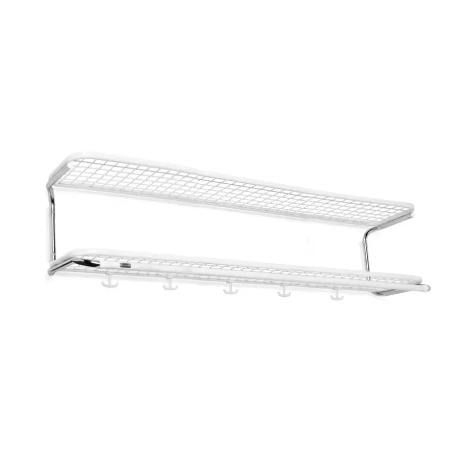Estante sombrerero Classic 650, Blanco/cromo, 2 niveles, 110 cm