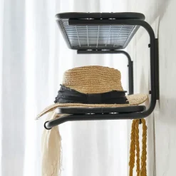 Estante sombrerero Classic 650, Negro/cromo, 2 niveles, 40 cm