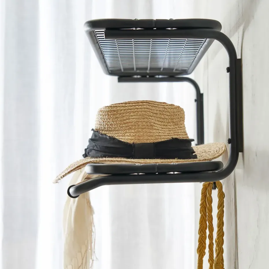 Estante sombrerero Classic 650, Negro/cromo, 2 niveles, 120 cm