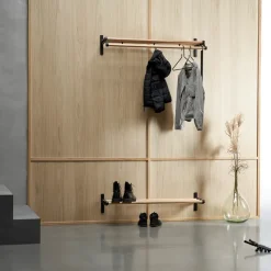 Estante sombrerero Nostalgi 291, Abedul, base blanca