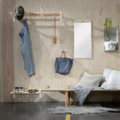 Estante sombrerero o zapatero Nostalgi, Blanco, base negra