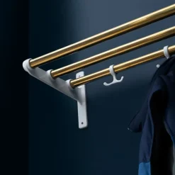 Estante sombrerero o zapatero Nostalgi, Negro, base de aluminio