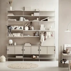 Estante String, Beige, 58x20 cm, set de 3