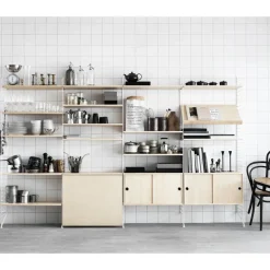 Estante String, Fresno, 58x30 cm, paquete de 3