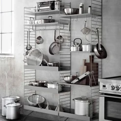 Estante String metal, Beige, 58x30 cm, borde bajo