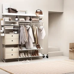 Estante String metal, Beige, 78x30 cm, borde alto