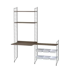 Estante String, Nogal, 78x30 cm, paquete de 3