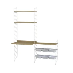 Estante String, Roble, 78x30 cm, paquete de 3