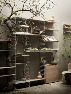 Estante String, Roble, 58x30 cm, paquete de 3