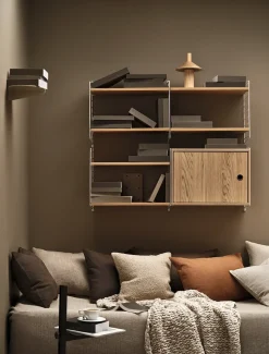 Estante String, Roble, 58x30 cm, paquete de 3