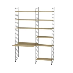 Estante String, Roble, 78x30 cm, paquete de 3