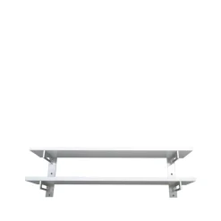 Estante zapatero 7, Blanco, pared, aluminio, 2 niveles