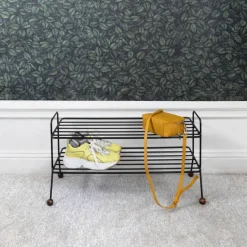 Estante zapatero Bill, negro-marrón oscuro