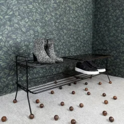 Estante zapatero Bill Shoe Shelf L, negro-marrón oscuro