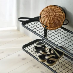 Estante zapatero Classic 650, Negro/cromo, 2 niveles, 100 cm