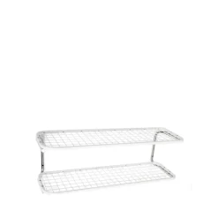 Estante zapatero Classic 650, Blanco/cromo, 2 niveles, 90 cm