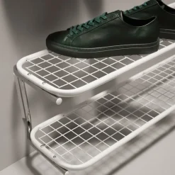 Estante zapatero Classic 650, Blanco/cromo, 2 niveles, 120 cm