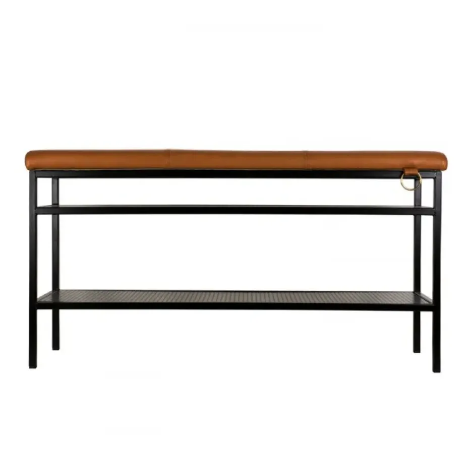 Estante zapatero Nancy, negro-coñac