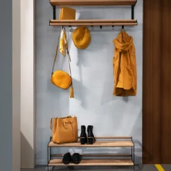 Estante zapatero Tamburin 60 cm, roble-negro