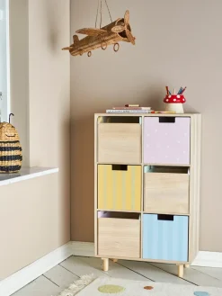 Estantería Calle con 6 cajones 55x88,5 cm, Natur