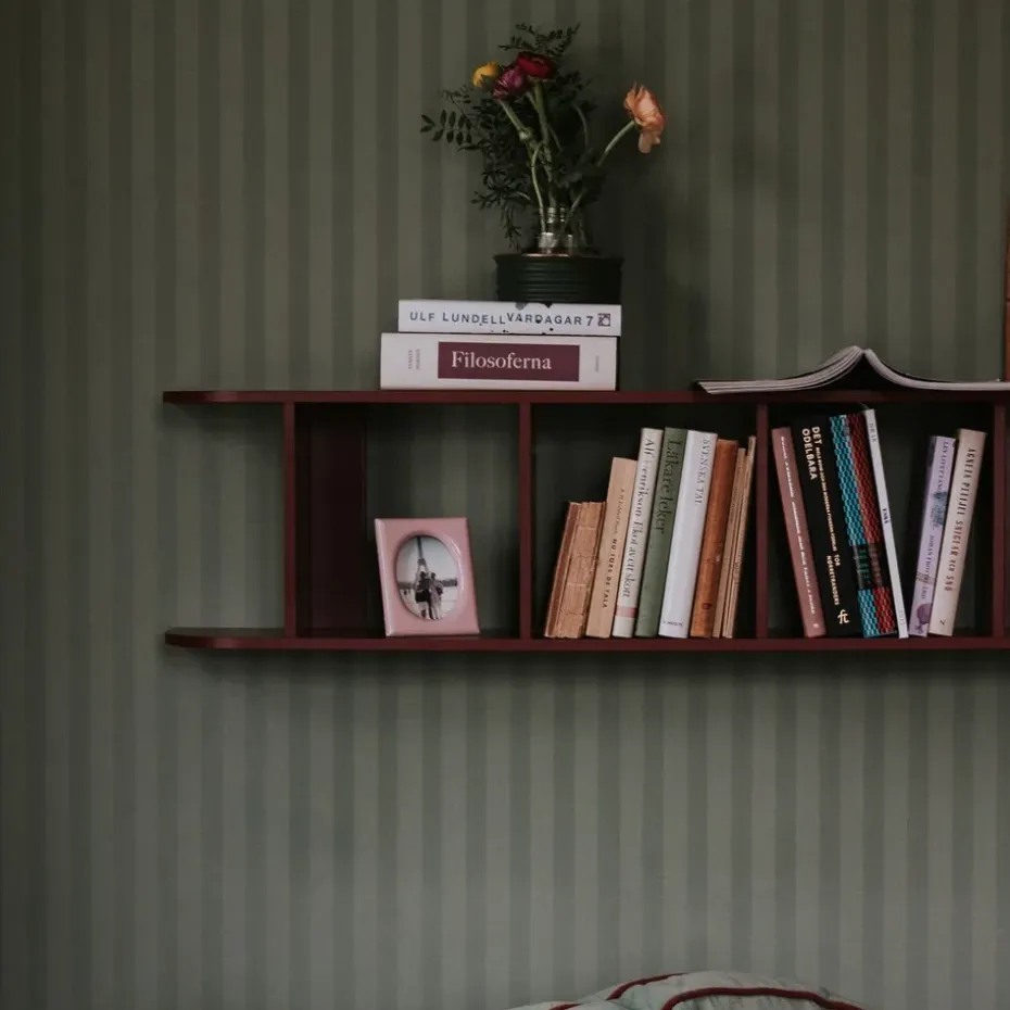 Estantería de pared Flaneaur 27x128 cm, Burgundy