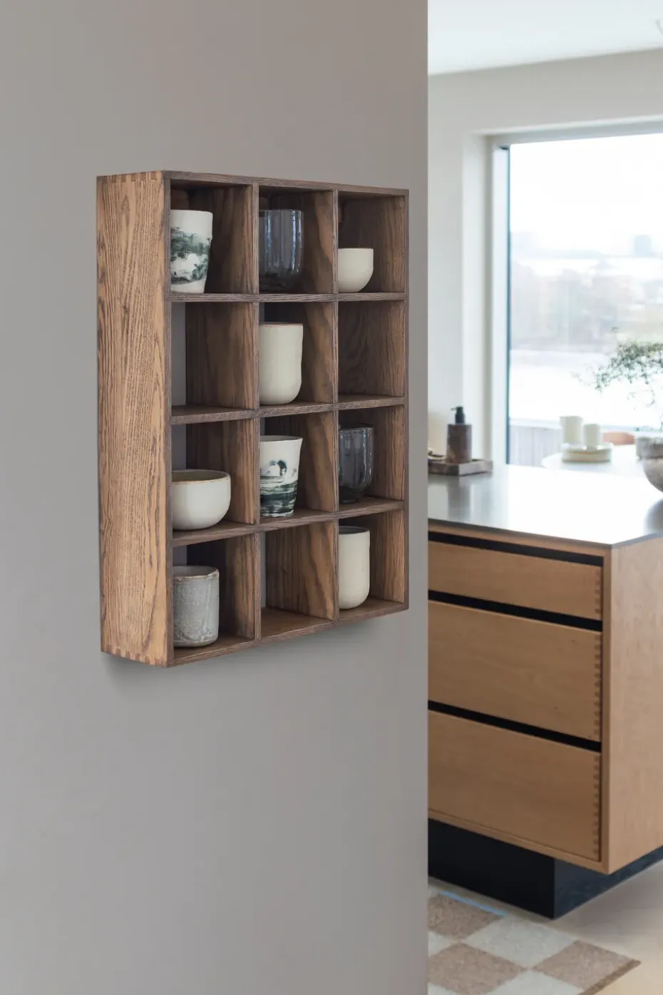 Estantería de pared Showcase 40x53 cm, Dark oiled oak