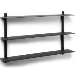 Estantería Nivo A, fresno teñido de negro-negro