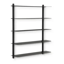 Estantería Nivo E, Fresno teñido de negro-negro