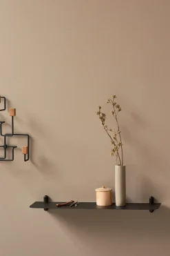 Estantería Nivo G, fresno teñido de negro-negro