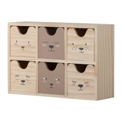 Estantería pequeña Calle 6 cajones 27x18 cm, Naturaleza