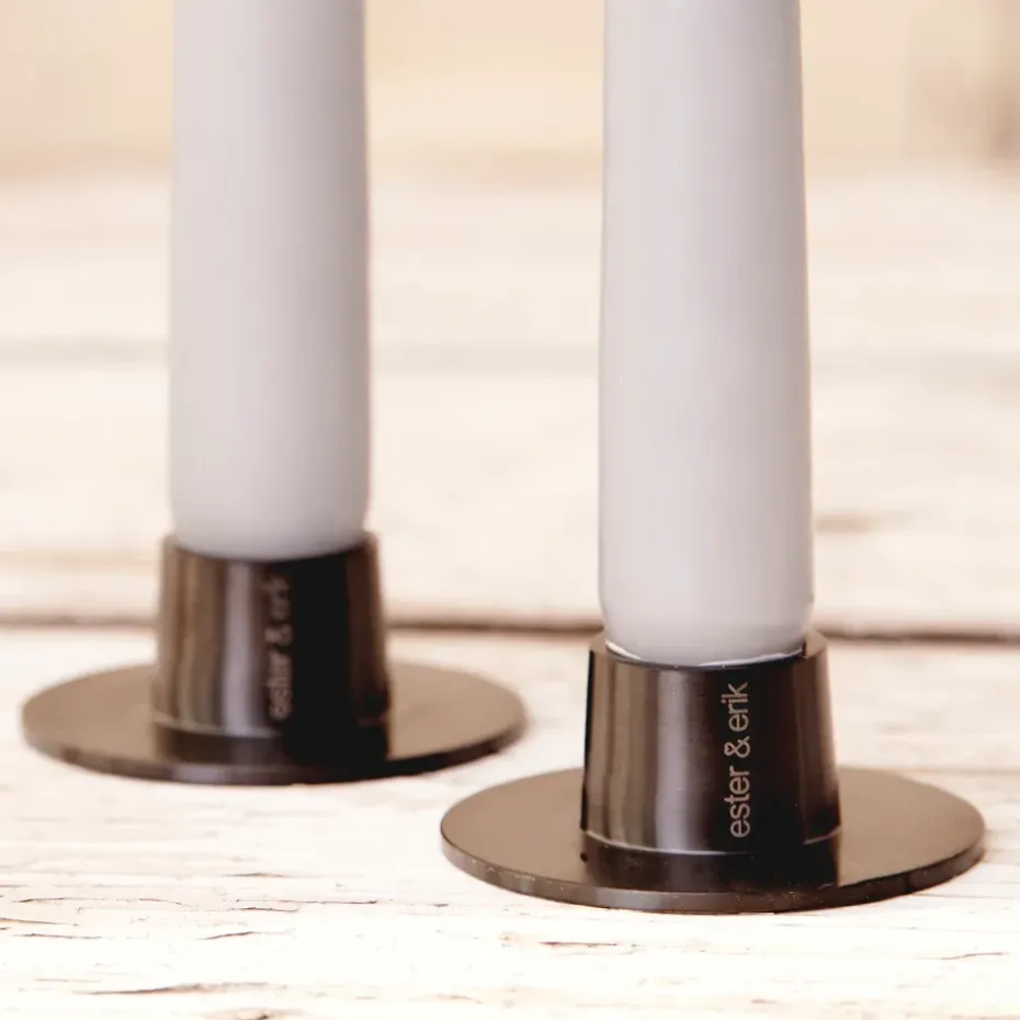 ester & erik 2 Candelabros mate, Negro