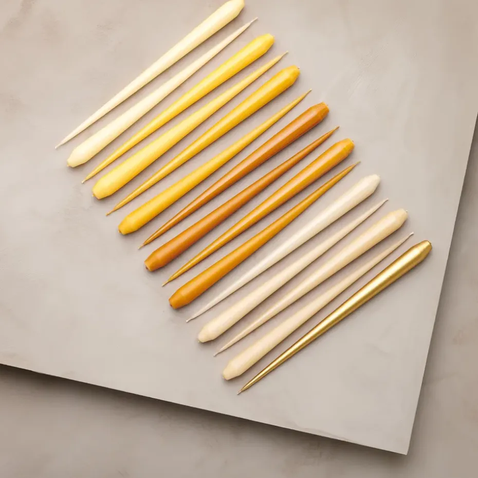 ester & erik 4 Velas lacadas, beige 14/2-0, 32 cm