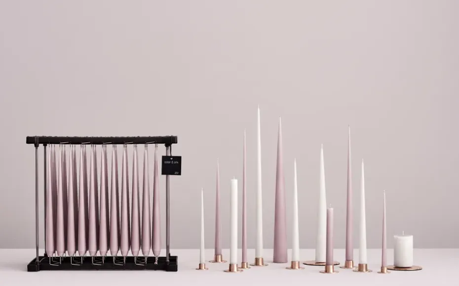 ester & erik 4 Velas lacadas, pure white, 32 cm