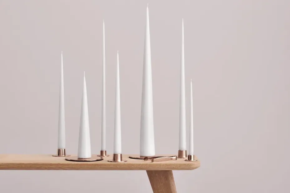 ester & erik 4 Velas lacadas, pure white, 32 cm