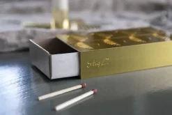 Estuche para cerillas Stig L Berså 6,8x12 cm, Dorado
