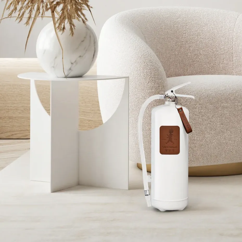 Extintor Solstickan 6 kg, Blanco-cuero oscuro marrón