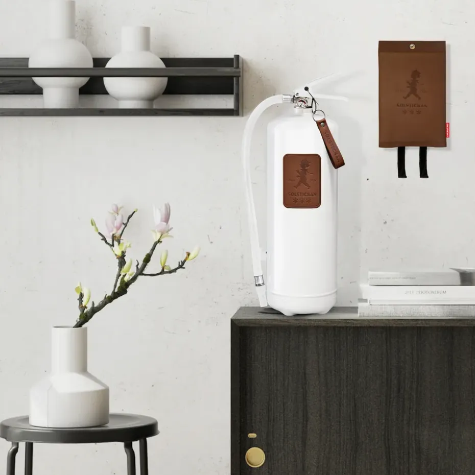 Extintor Solstickan 6 kg, Blanco-cuero oscuro marrón