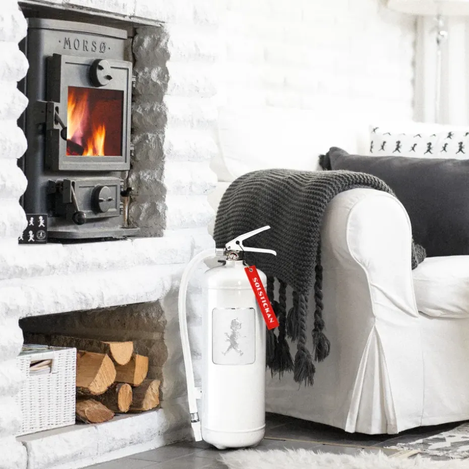 Extintor Solstickan 6 kg, Blanco-plateado