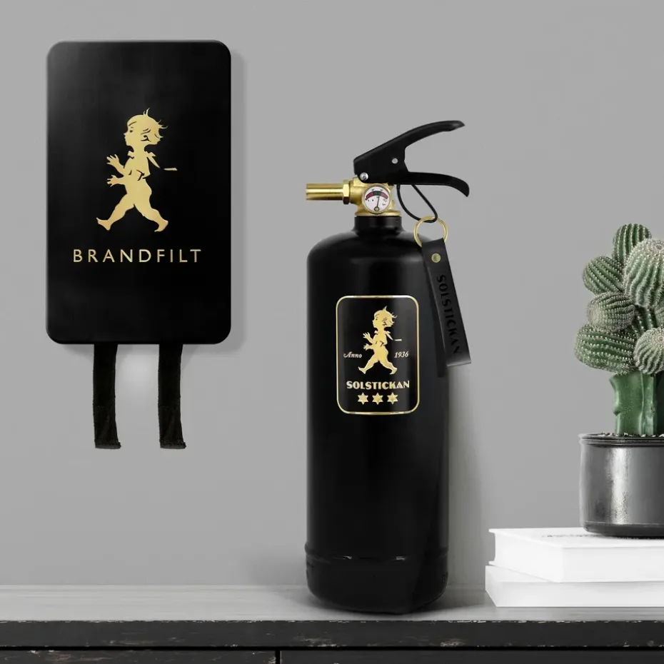 Extintor Solstickan 2 kg, Negro-dorado